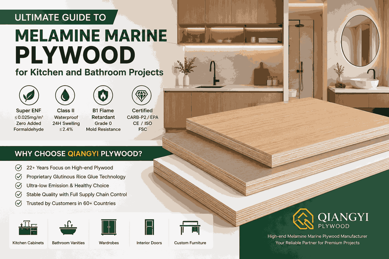 Ultimate Guide to Melamine Marine Plywood for Kitchen and Bathroom Projects