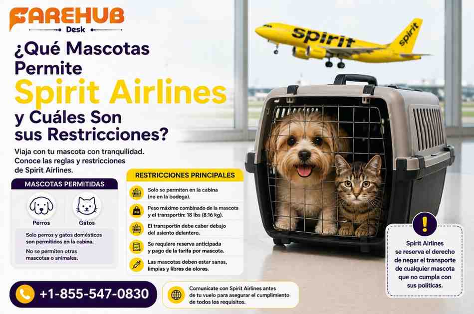 ¿Qué Mascotas Permite Spirit Airlines y Cuáles Son sus Restricciones?