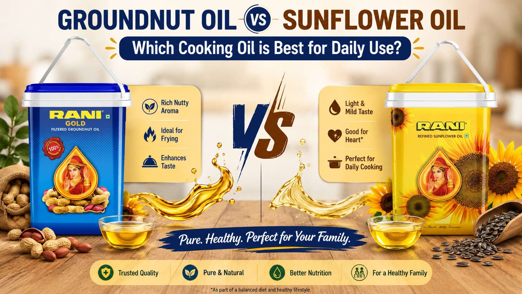 Groundnut Oil vs Sunflower Oil: Which Cooking Oil is Best for Daily Use?